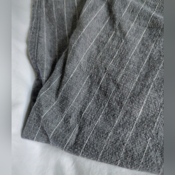 Uniqlo Linen Cotton Grey striped Straight leg Trousers dress Pants Small - Picture 7 of 7
